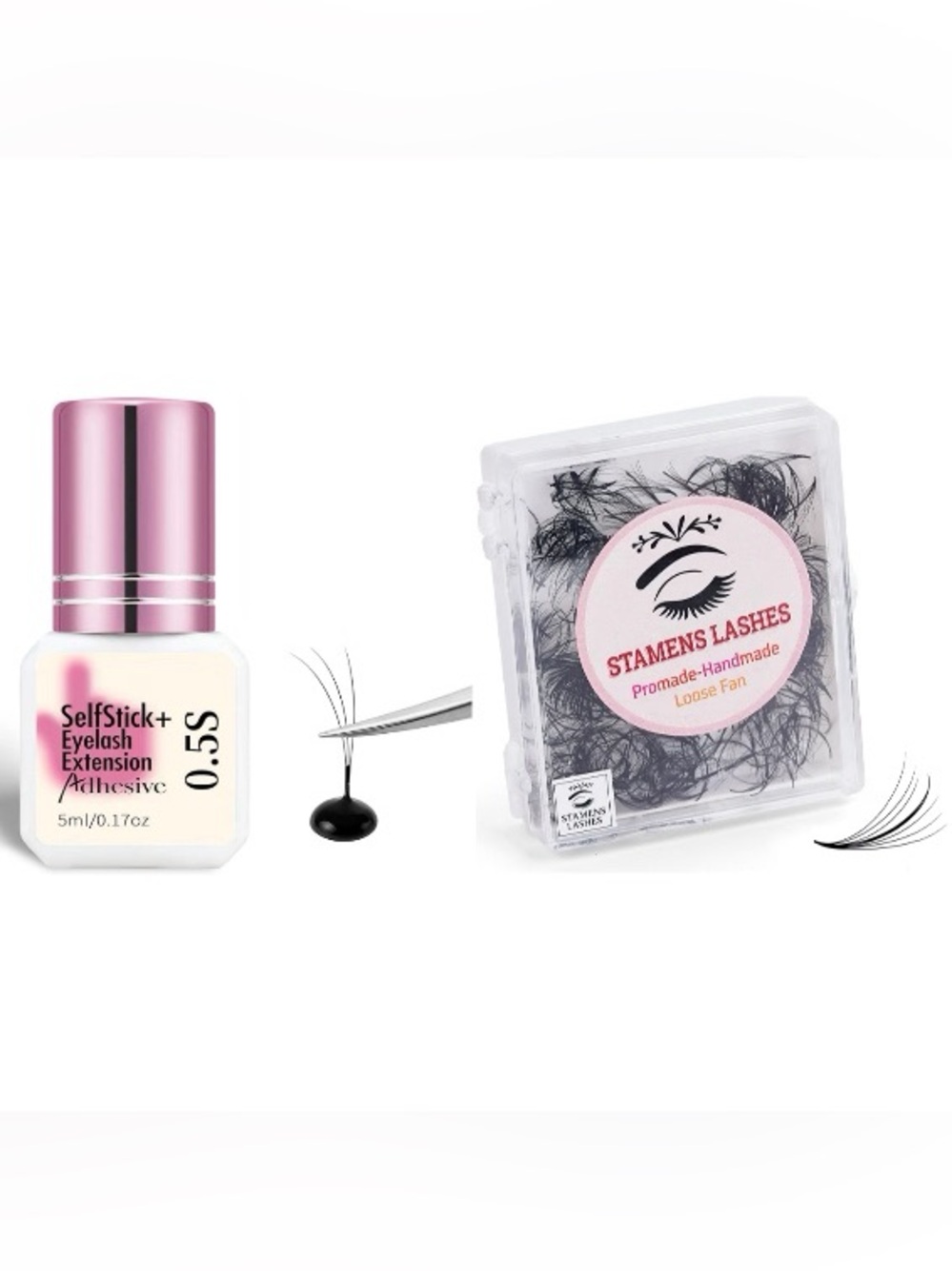 🆕 Lash Extension Set - 500 Single Lash Extensions + Professional Lash Adhesive